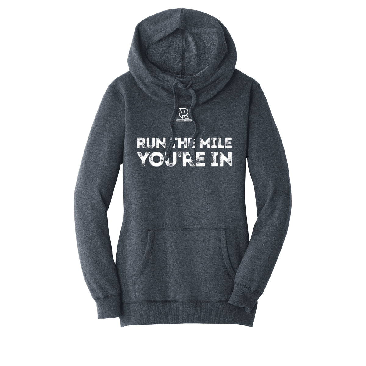 RUN THE MILE YOU'RE IN (White) - Womens Lightweight Fleece Hoodie