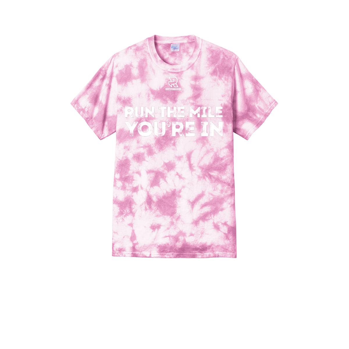 RUN THE MILE YOU'RE IN (White) - Short Sleeve Tie Dye Cotton Tee