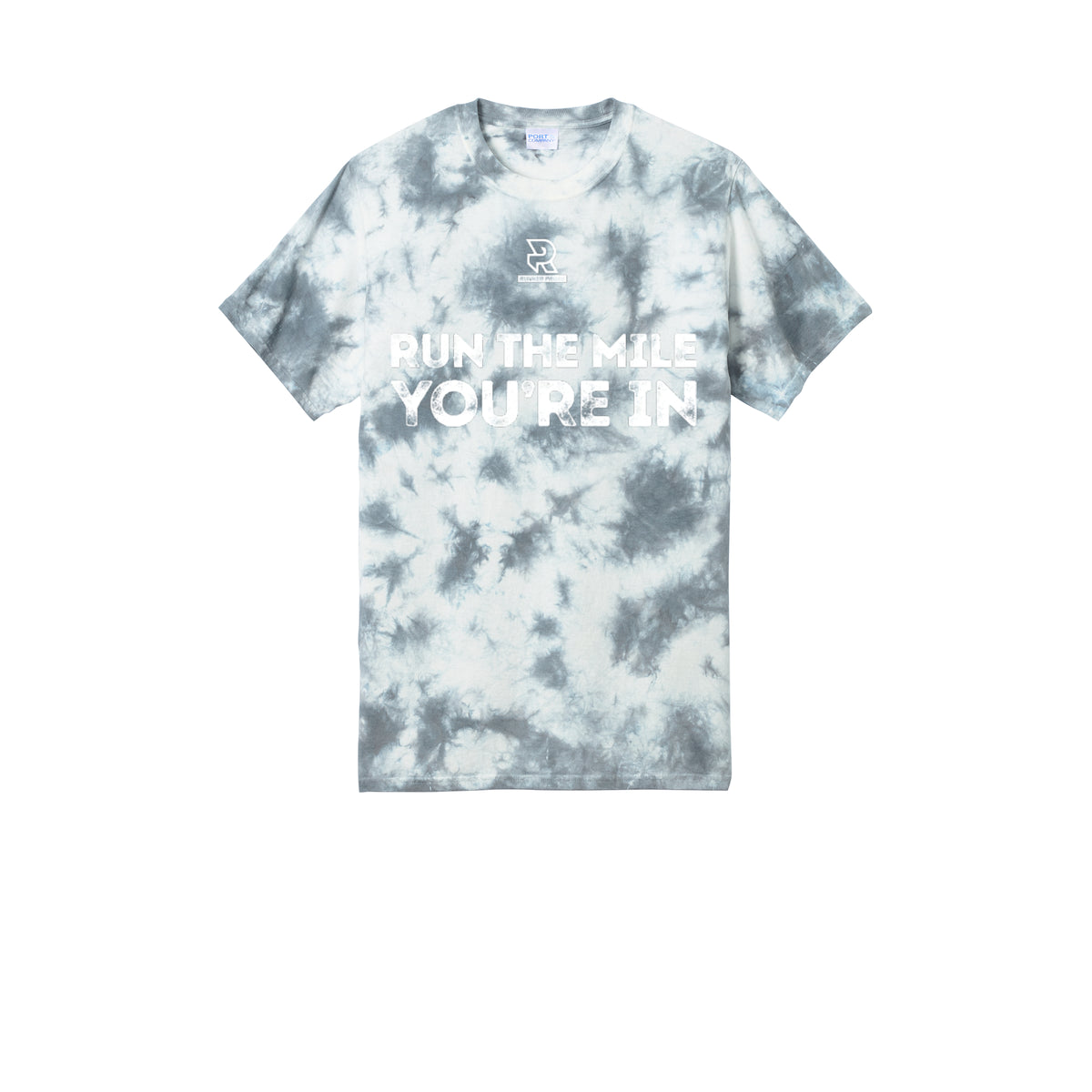 RUN THE MILE YOU'RE IN (White) - Short Sleeve Tie Dye Cotton Tee