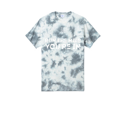 RUN THE MILE YOU'RE IN (White) - Short Sleeve Tie Dye Cotton Tee