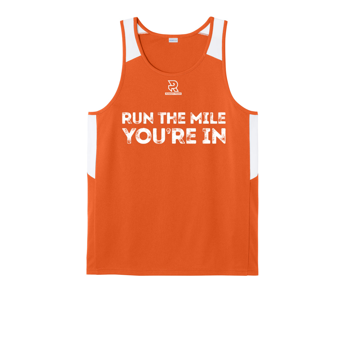 RUN THE MILE YOU'RE IN (White) - Mens Club Track Tank