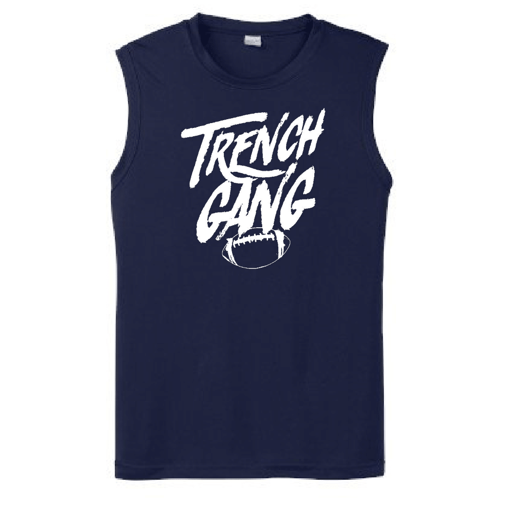 TRENCH GANG (White) - Muscle T-Shirt