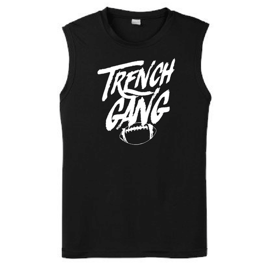 TRENCH GANG (White) - Muscle T-Shirt
