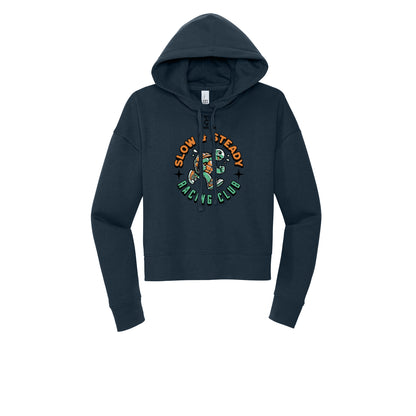 SLOW & STEADY RACING (Black) - Womens Fleece Hoodie