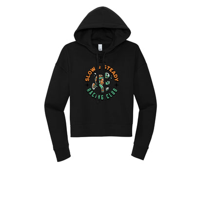 SLOW & STEADY RACING (Black) - Womens Fleece Hoodie