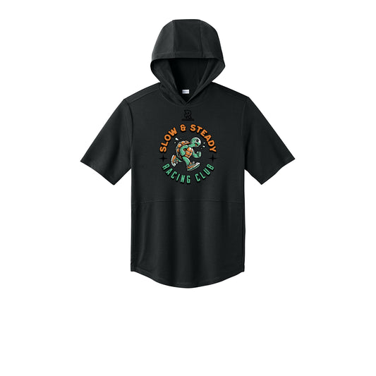 SLOW & STEADY RACING (Black) - Short Sleeve Performance Hoodie