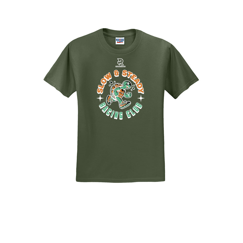 SLOW & STEADY RACING (White) - Short Sleeve 50/50 Tee