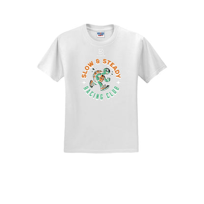 SLOW & STEADY RACING (White) - Short Sleeve 50/50 Tee