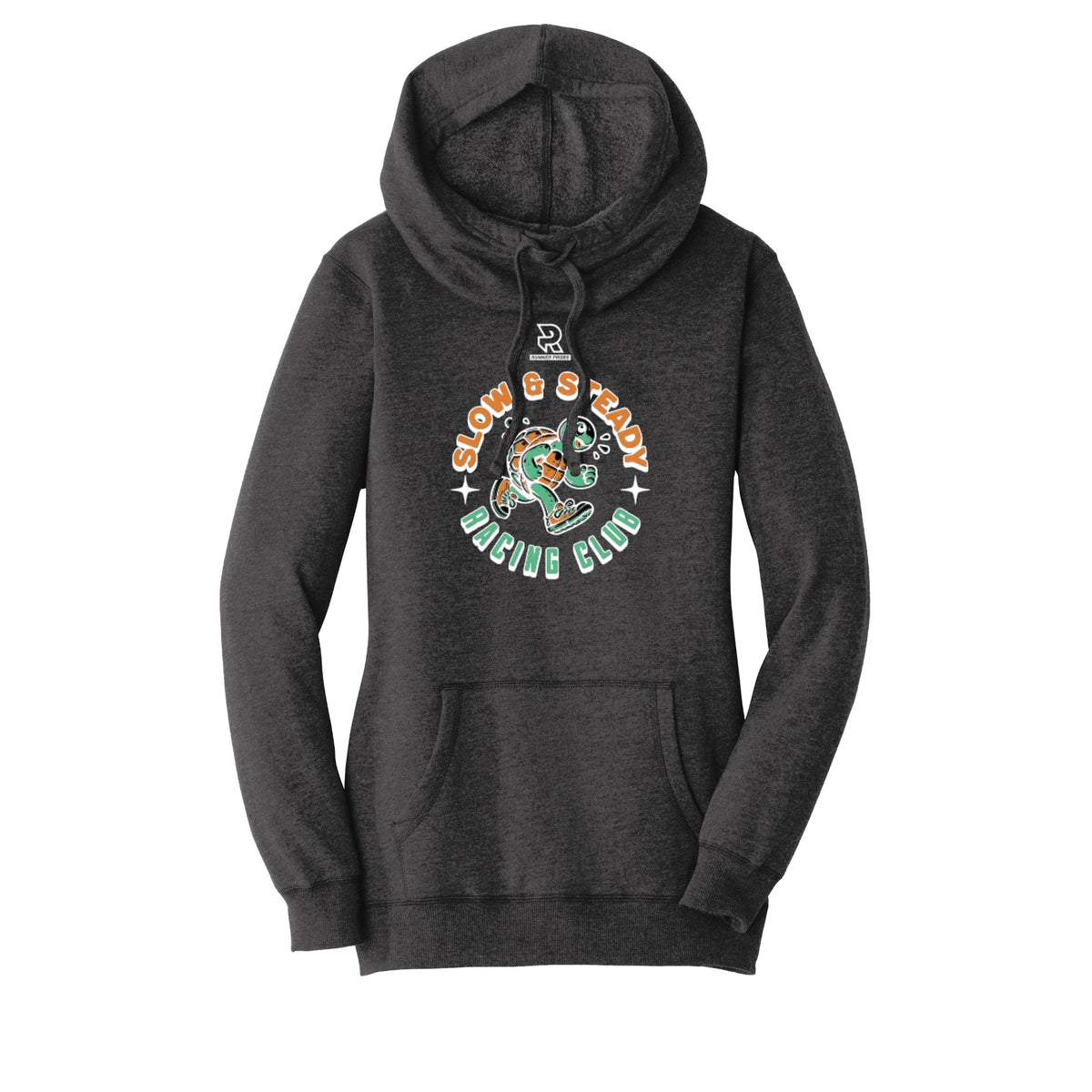 SLOW & STEADY RACING (White) - Womens Lightweight Fleece Hoodie