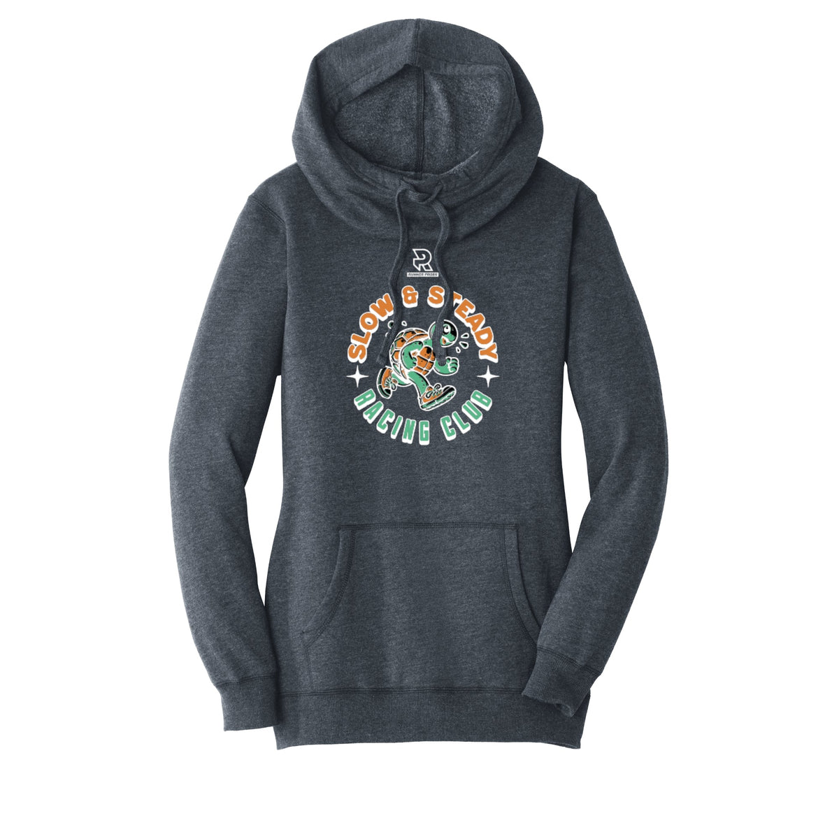 SLOW & STEADY RACING (White) - Womens Lightweight Fleece Hoodie