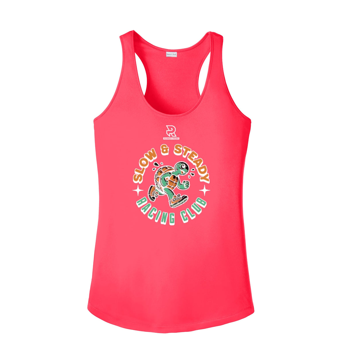 SLOW & STEADY RACING (White) - Womens Competitor Racerback Tank