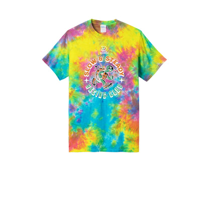 SLOW & STEADY RACING (White) - Short Sleeve Tie Dye Cotton Tee