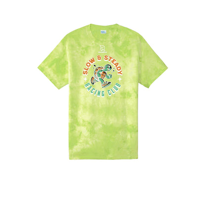 SLOW & STEADY RACING (White) - Short Sleeve Tie Dye Cotton Tee