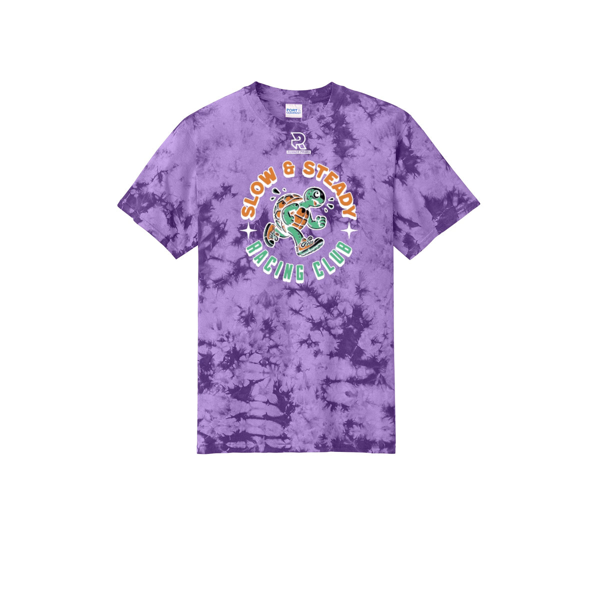 SLOW & STEADY RACING (White) - Short Sleeve Tie Dye Cotton Tee