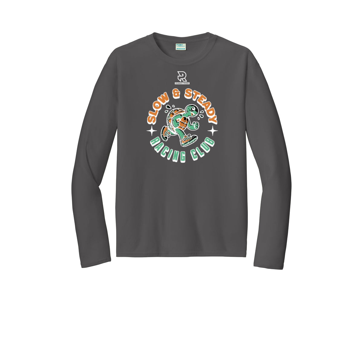 SLOW & STEADY RACING (White) - Long Sleeve Performance Tee