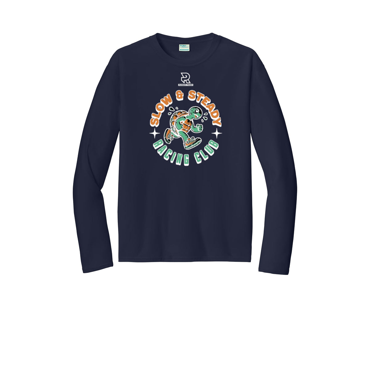 SLOW & STEADY RACING (White) - Long Sleeve Performance Tee