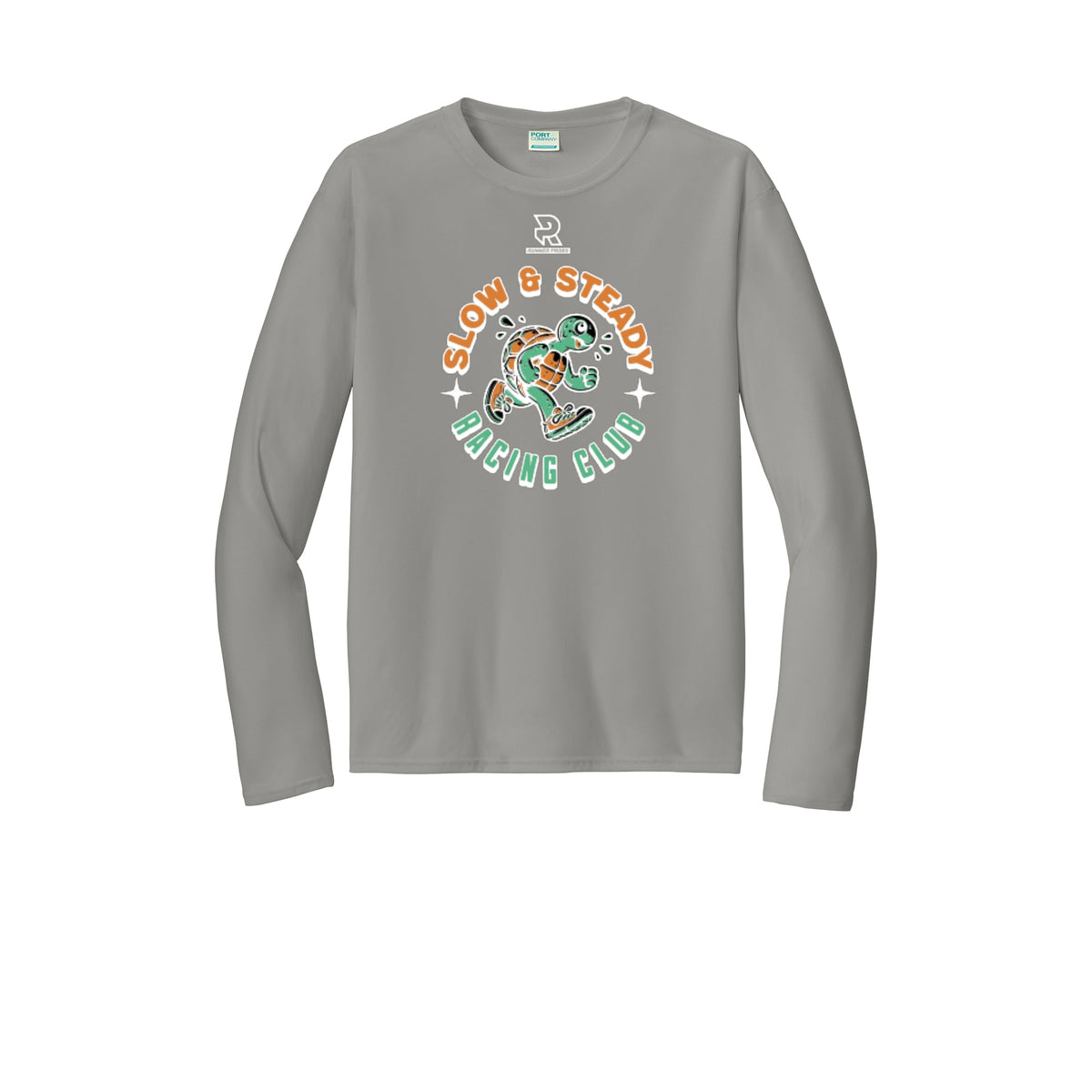 SLOW & STEADY RACING (White) - Long Sleeve Performance Tee
