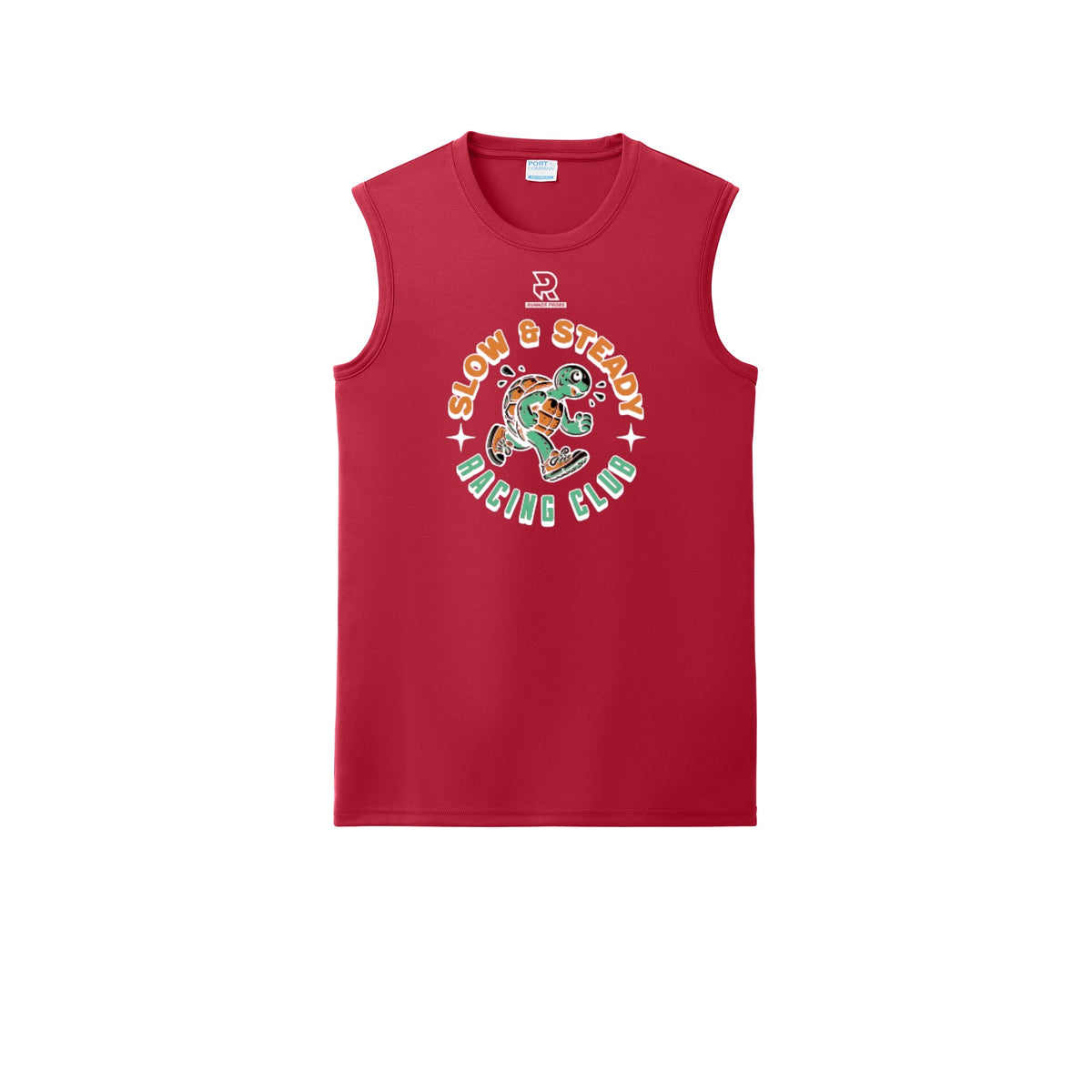 SLOW & STEADY RACING (White) - Sleeveless Performance Tee