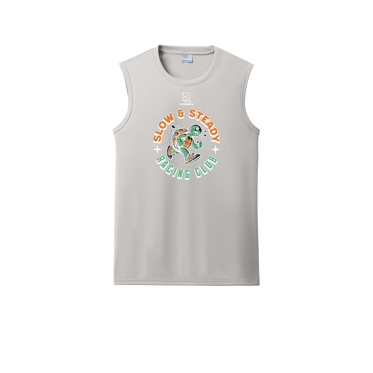 SLOW & STEADY RACING (White) - Sleeveless Performance Tee