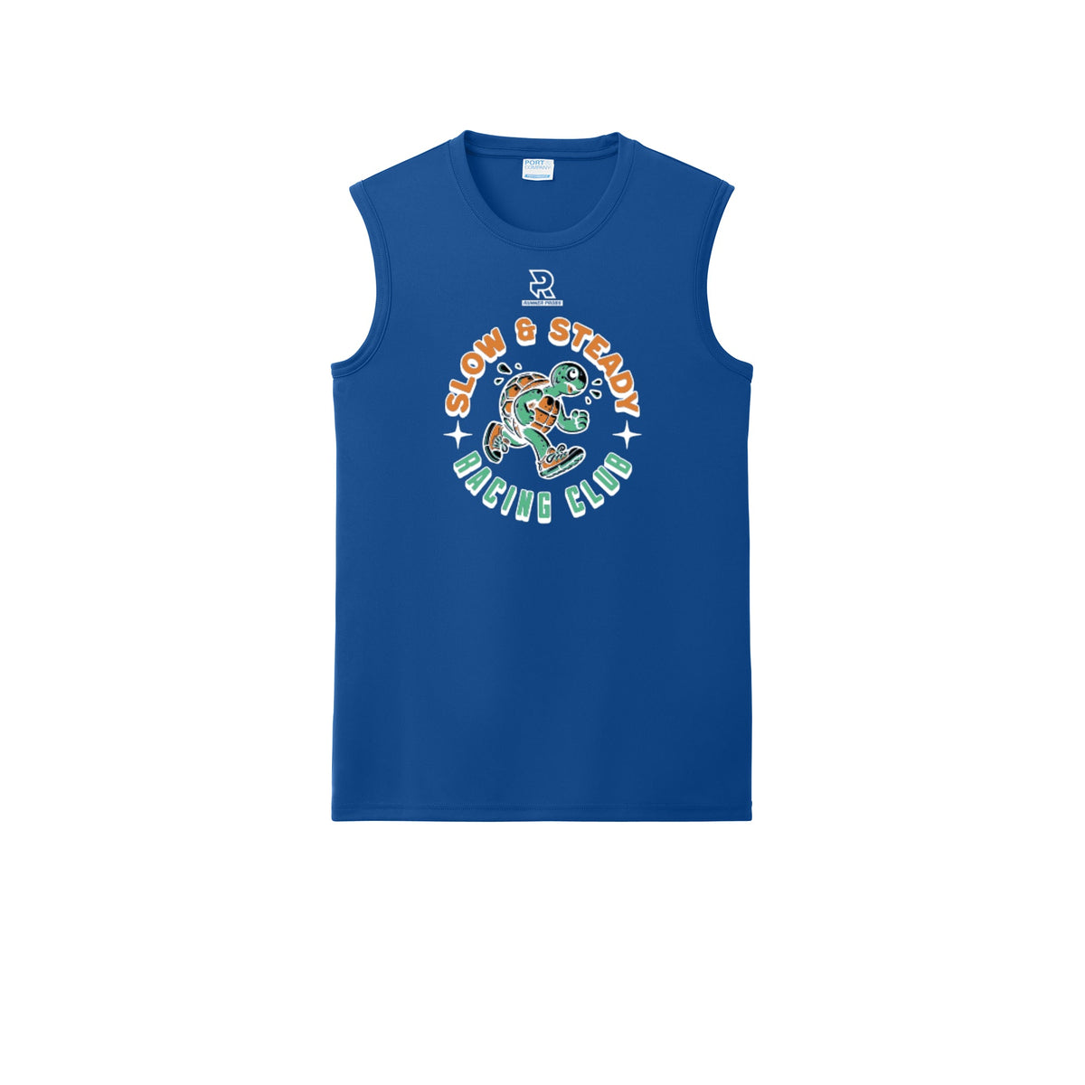 SLOW & STEADY RACING (White) - Sleeveless Performance Tee