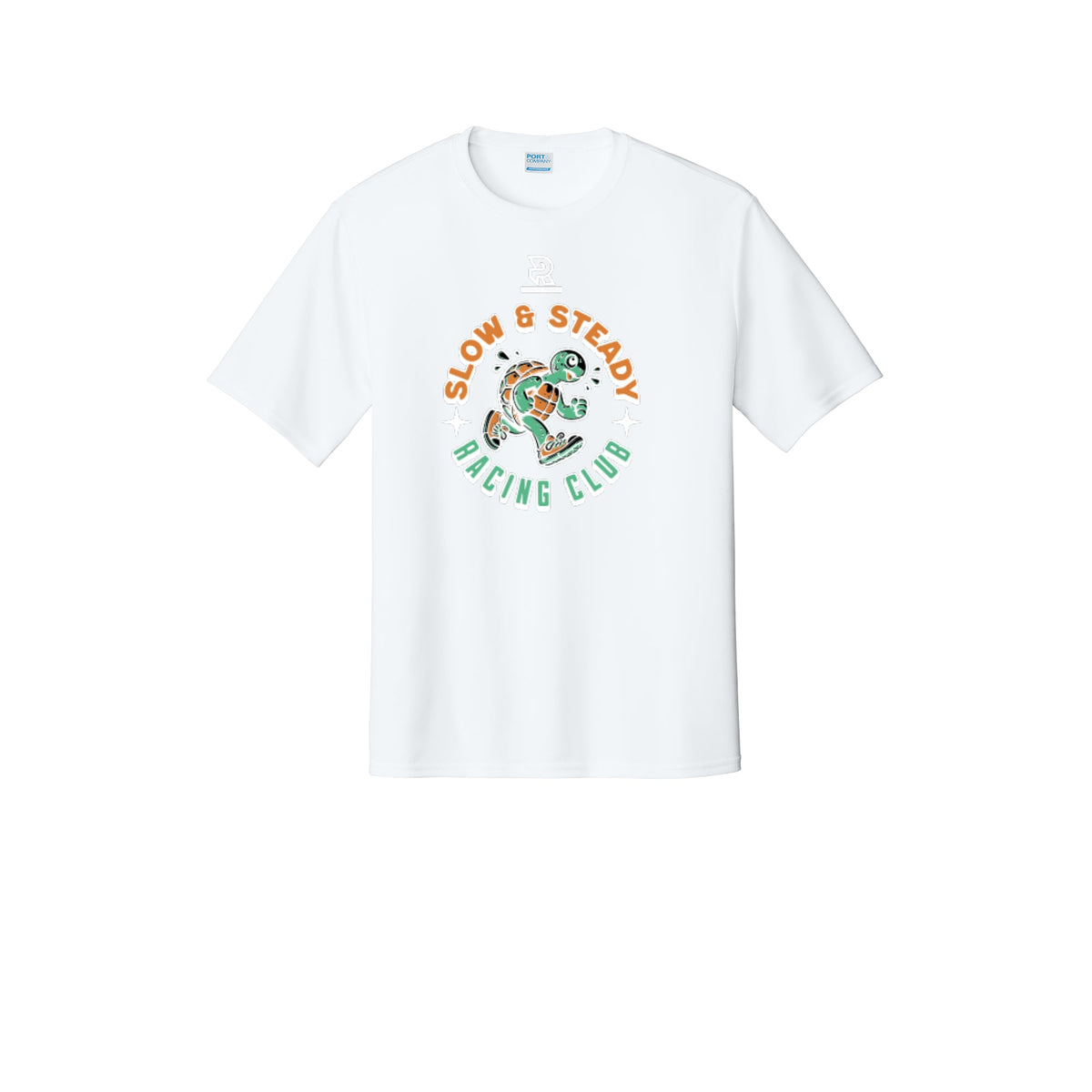 SLOW & STEADY RACING (White) - Short Sleeve Performance Tee