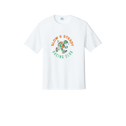 SLOW & STEADY RACING (White) - Short Sleeve Performance Tee