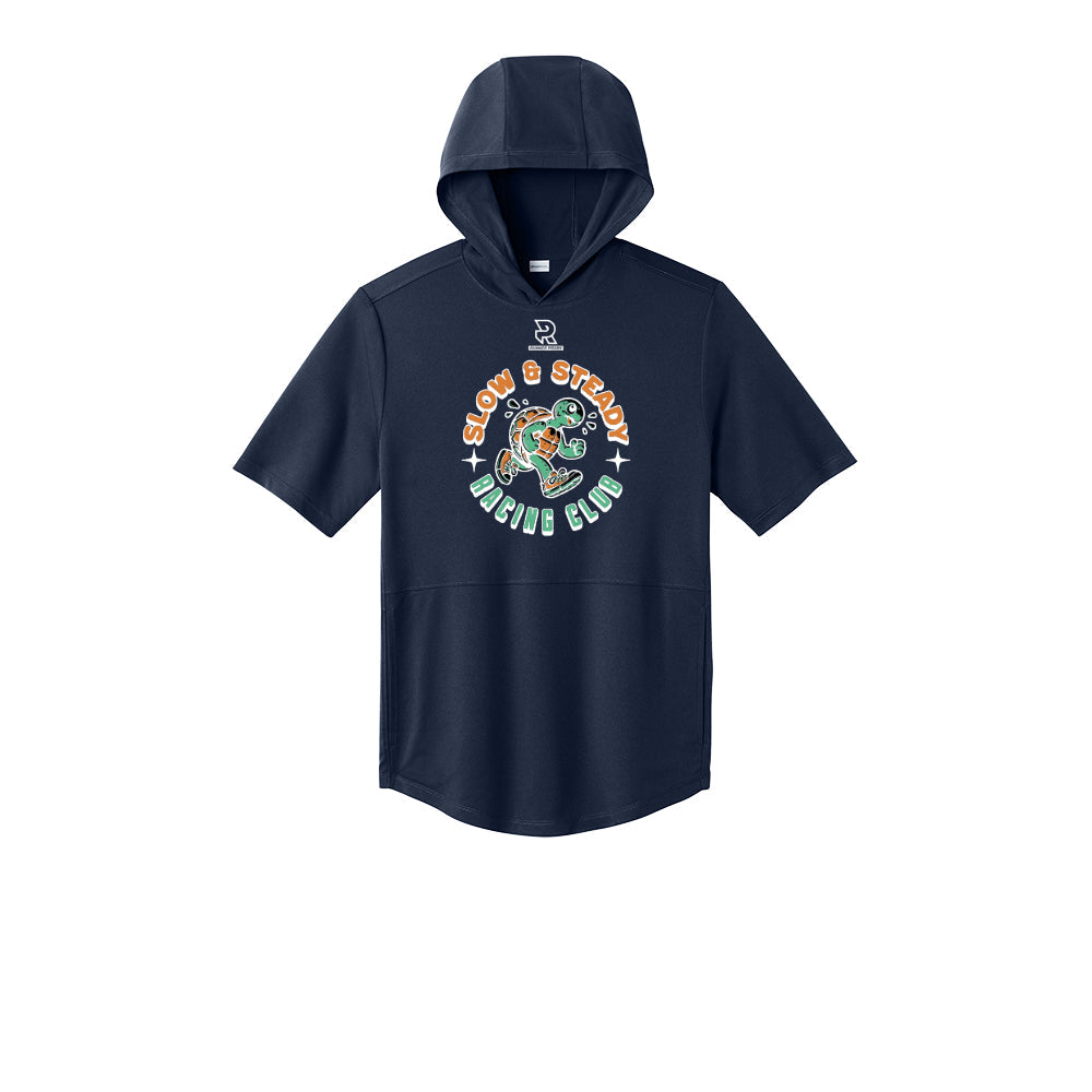 SLOW & STEADY RACING (White) - Short Sleeve Performance Hoodie