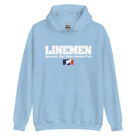 LINEMEN: A QBS HERO - Tall Hoodie