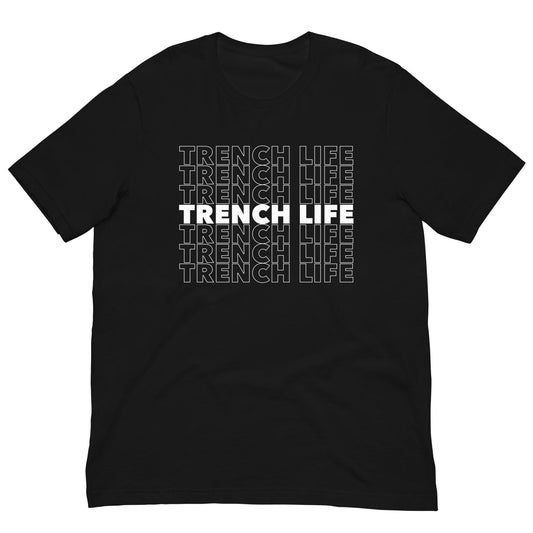 TRENCH LIFE (White) - Heavyweight T-Shirt