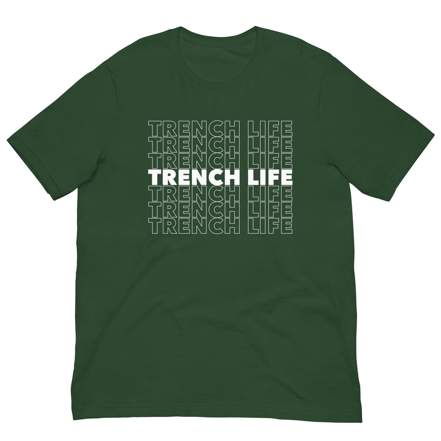 TRENCH LIFE (White) - Heavyweight T-Shirt